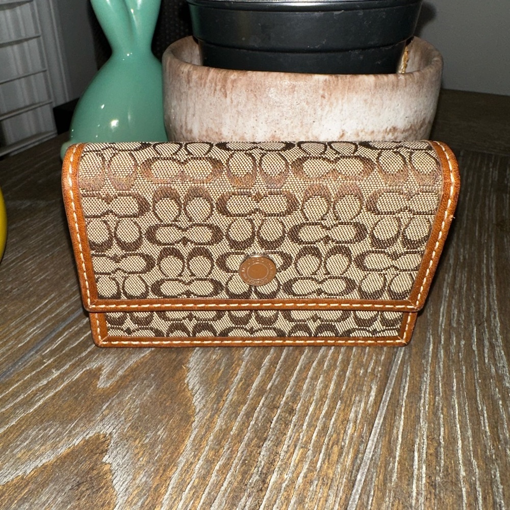 Vintage Coach monogram card holder LIKE NEW